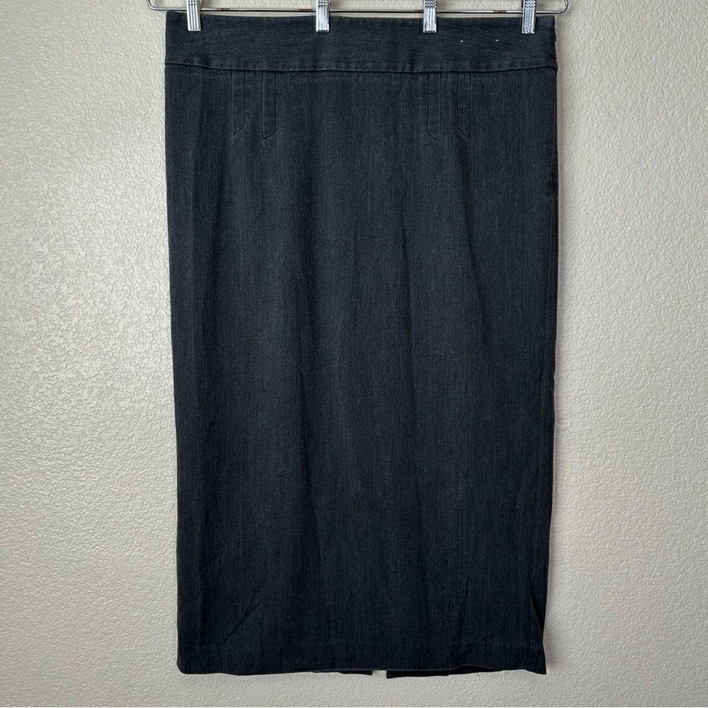 Lane Bryant Soft Denim Charcoal Gray Pencil Skirt